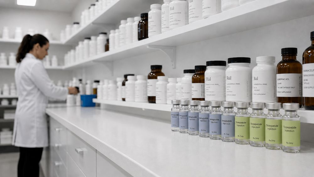 A pharmacist working in a compounding pharmacy